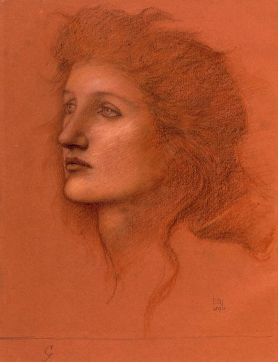 Weiblicher Kopf, 1890 von Edward Burne Jones