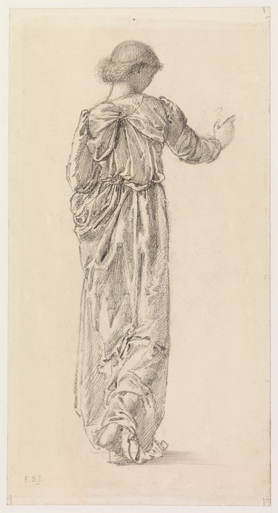 Studie einer drapierten weiblichen Figur für "Die Girlandeflechter", 1866 von Edward Burne Jones