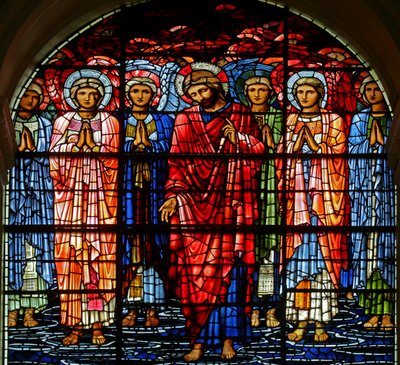 Die Himmelfahrt, 1885-1897 (Buntglas) von Edward Burne Jones