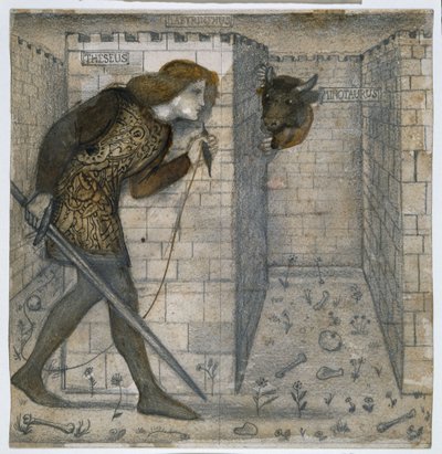 Theseus und der Minotaurus im Labyrinth von Edward Burne Jones