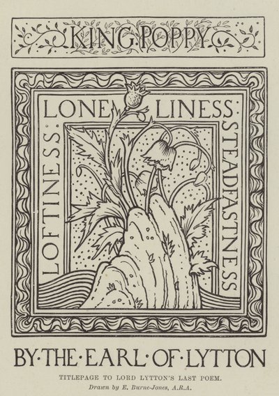Titelseite zu Lord Lyttons letztem Gedicht von Edward Burne Jones