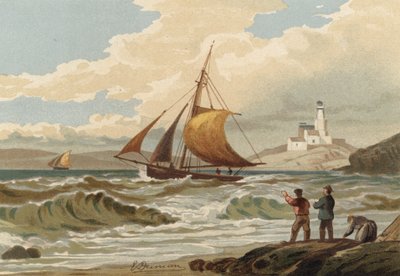 Fischerboote kehren zurück, Mumbles-Leuchtturm von Edward Duncan