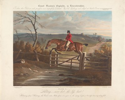 Satz von zehn, ein Textblatt und gedruckter Umschlag: Graf Sandors Heldentaten in Leicestershire von Edward Duncan