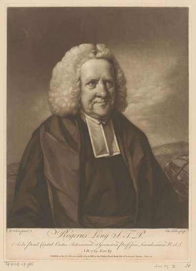 Porträt von Roger Long von Edward Fisher