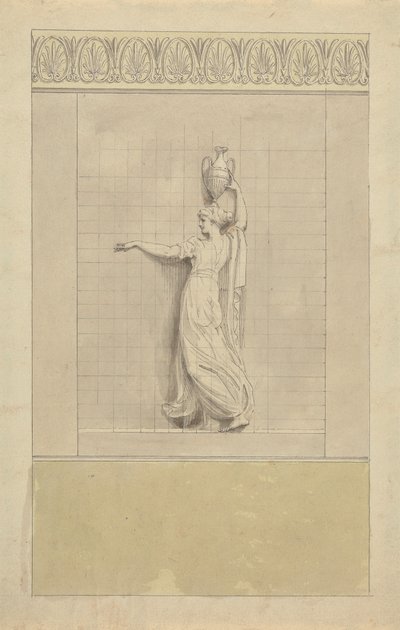 Weibliche Figur mit Wasserkrug auf dem Kopf von Edward Francis Burney