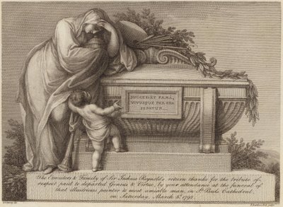 Beerdigungskarte von Sir Joshua Reynolds von Edward Francis Burney