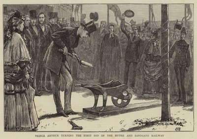Prinz Arthur legt den ersten Spatenstich der Hythe und Sandgate Railway von Edward Frederick Brewtnall