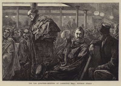 Die Kutschenfrage, Treffen in der Cambridge Hall, Newman Street von Edward Frederick Brewtnall