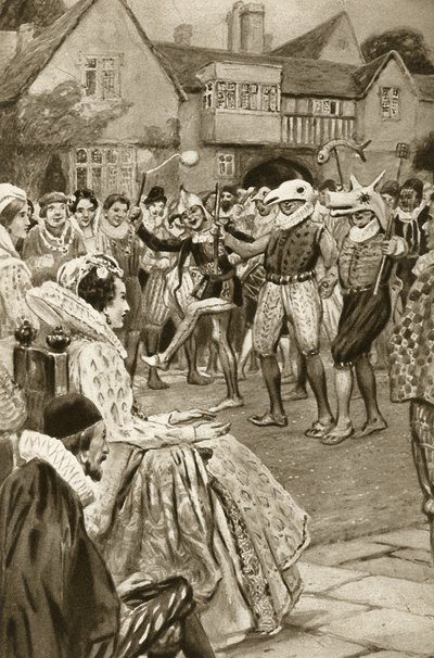 Königin Elisabeth I. wird von Narren unterhalten von Edward Frederick Skinner