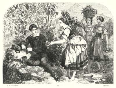 Lord Byrons Childe Harold, Canto III, Strophe 55 (Stich) von Edward Henry (after) Corbould