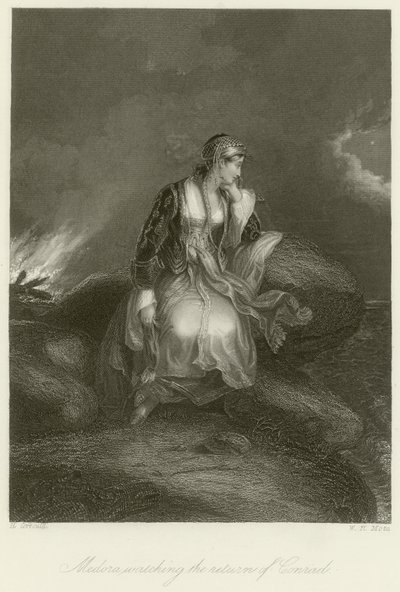 Medora beobachtet die Rückkehr von Conrad von Edward Henry Corbould