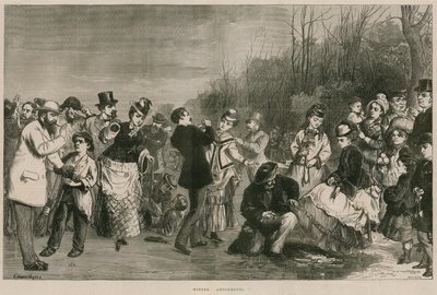 Wintervergnügen - Schlittschuhlaufen im Hyde Park, London von Edward Hughes