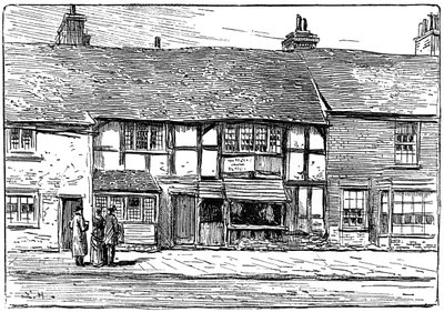 Shakespeares Geburtshaus vor der Restaurierung, Stratford-upon-Avon, Warwickshire, 1885 von Edward Hull