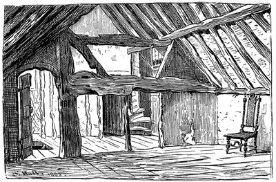 Das Obergeschoss von Shakespeares Geburtshaus, Stratford-upon-Avon, 1885 von Edward Hull
