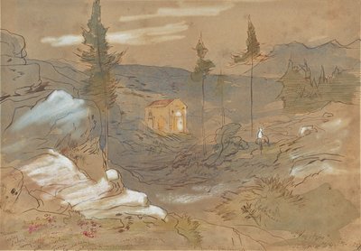 Ein Schrein in der Nähe von Khania, Kreta, Griechenland von Edward Lear