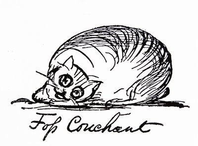 Eine Katzenfigur (Zeichnung) von Edward Lear