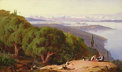 Korfu vom Hügel von Gastouri, 1857-58 von Edward Lear