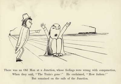 Es war ein alter Mann an einer Kreuzung, dessen Gefühle falsch waren mit Gewissensbissen von Edward Lear