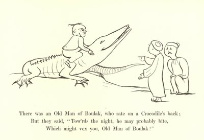 Es war ein alter Mann aus Boulak, der auf dem Rücken eines Krokodils saß von Edward Lear