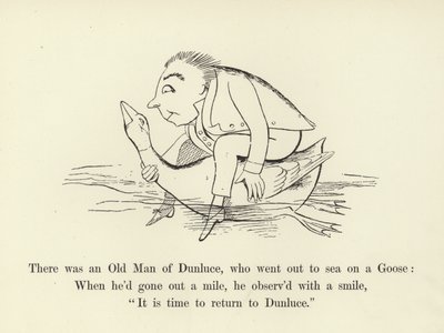 Es war ein alter Mann aus Dunluce, der auf einer Gans zur See fuhr von Edward Lear