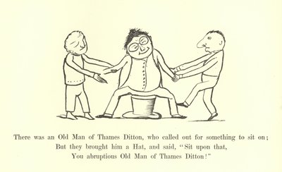 Es war ein alter Mann aus Thames Ditton, der nach etwas zum Sitzen rief von Edward Lear