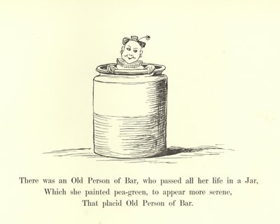 Es war eine alte Person von Bar, die ihr ganzes Leben in einem Krug verbrachte von Edward Lear
