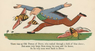 Es war ein alter Mann aus Dover, der durch ein Feld von blauem Klee rannte, aus 