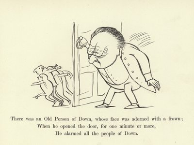 Es war eine alte Person von Down, deren Gesicht mit einem Stirnrunzeln geschmückt war von Edward Lear