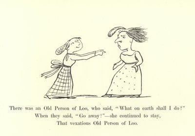 Es war eine alte Person aus Loo, die sagte, Was soll ich nur tun von Edward Lear