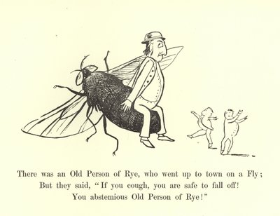 Es war eine alte Person von Rye, die auf einer Fliege in die Stadt ging von Edward Lear