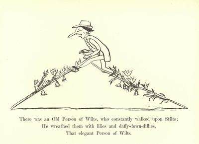Es war eine alte Person aus Wilts, die ständig auf Stelzen ging von Edward Lear