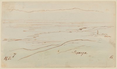 Ansicht von Turin mit Superga von Edward Lear