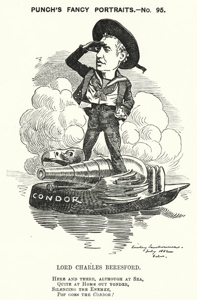 Karikatur von Punch: Lord Charles Beresford, anglo-irischer Admiral und konservativer Politiker (Stich) von Edward Linley (after) Sambourne
