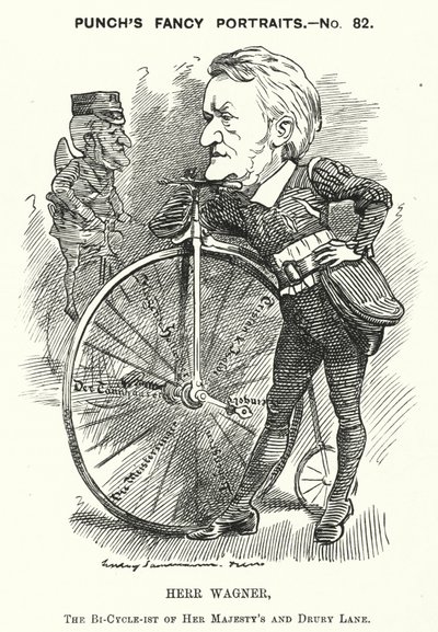 Punch-Karikatur: Richard Wagner, deutscher Komponist (Stich) von Edward Linley (after) Sambourne