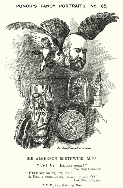 Sir Algernon Borthwick (Karikatur) von Edward Linley (after) Sambourne