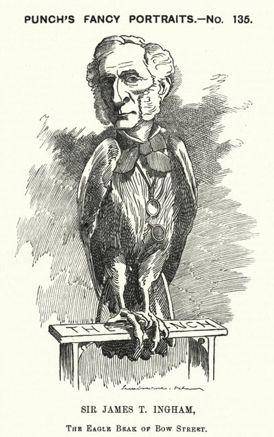 Karikatur von Punch: Sir James Taylor Ingham, englischer Anwalt und Polizeirichter (Stich) von Edward Linley (after) Sambourne