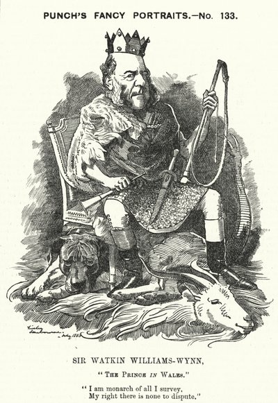 Karikatur: Sir Watkin Williams-Wynn, 6. Baronet, walisischer konservativer Politiker (Gravur) von Edward Linley (after) Sambourne