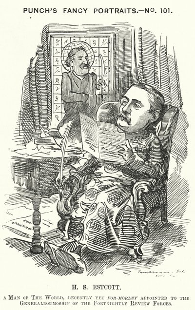 Thomas Hay Sweet Estcott, englischer Journalist und Redakteur (Karikatur) von Edward Linley (after) Sambourne