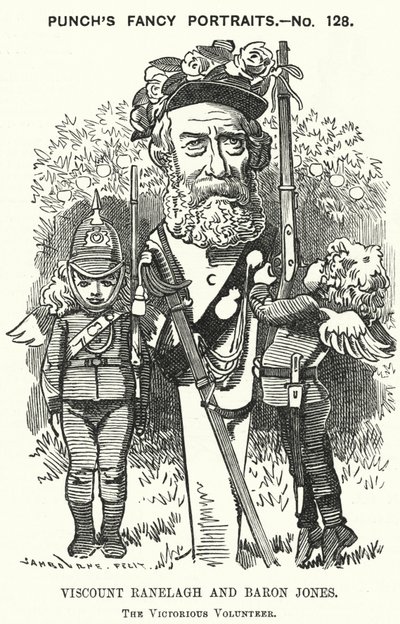 Thomas Heron Jones, 7. Viscount Ranelagh und Baron Jones of Navan, Förderer der Freiwilligenbewegung für die britische Armee (Stich) von Edward Linley (after) Sambourne