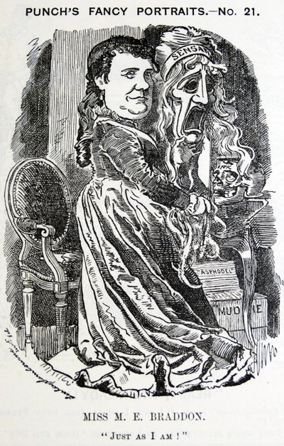 Illustriertes Porträt von Mary Elizabeth Braddon (Maxwell) von Edward Linley Sambourne