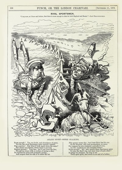 Rivalisierende Sportler. Ich sage jetzt, wie ich es schon früher gesagt habe, dass es genug Platz gibt..., 1878 von Edward Linley Sambourne