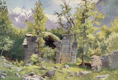 Ruinen von Tempeln, Wangat, Sind-Tal von Edward Mary Joseph Molyneux