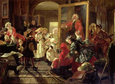 Hogarths Studio im Jahr 1739 von Edward Matthew Ward