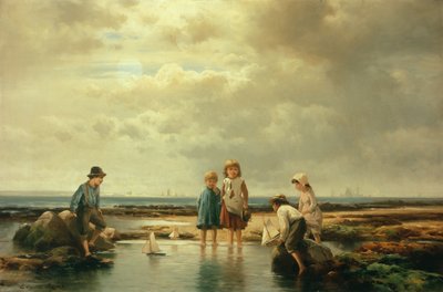 Kleine Matrosen, Rockaway Beach von Edward Moran