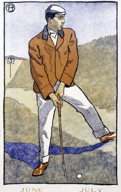 Golfspieler - in „Golfkalender“ von Edward Penfield von Edward Penfield