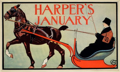 Mann in einem Pferdeschlitten, Harper
