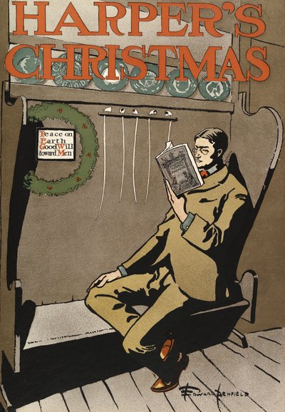 Poster für Harpers New Monthly Magazine, Weihnachten 1897 von Edward Penfield