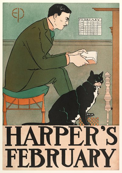 Poster für Harpers New Monthly Magazine, Februar 1898 von Edward Penfield