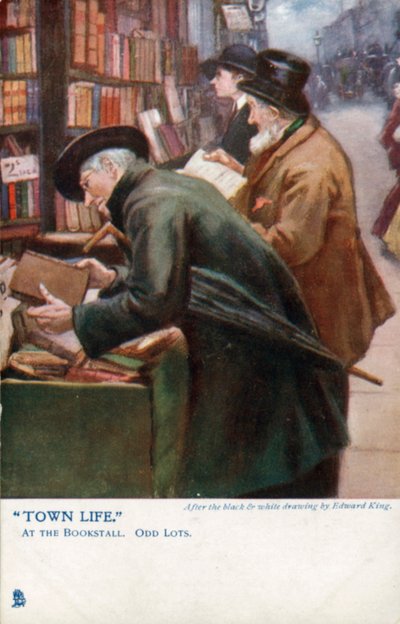 Stadtleben: Kunden stöbern an einem Buchstand von Edward R. King