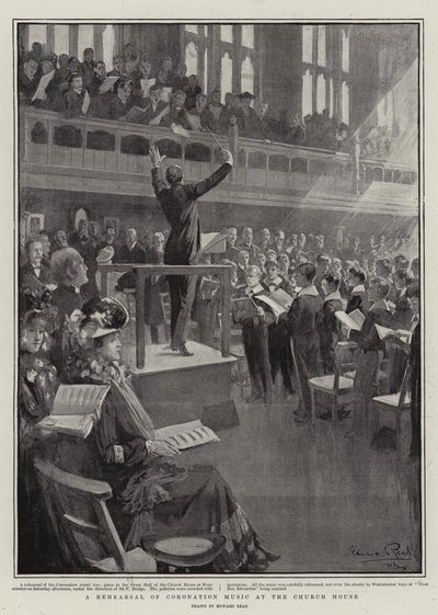 Eine Probe der Krönungsmusik im Church House von Edward Read